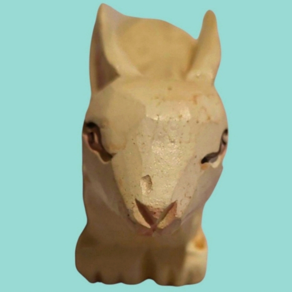 LOT OF ADORABLE VINTAGE EASTER BUNNY FIGURINES & PINK EGG HOLDER ~ HAND-PAINTED - Picture 9 of 12